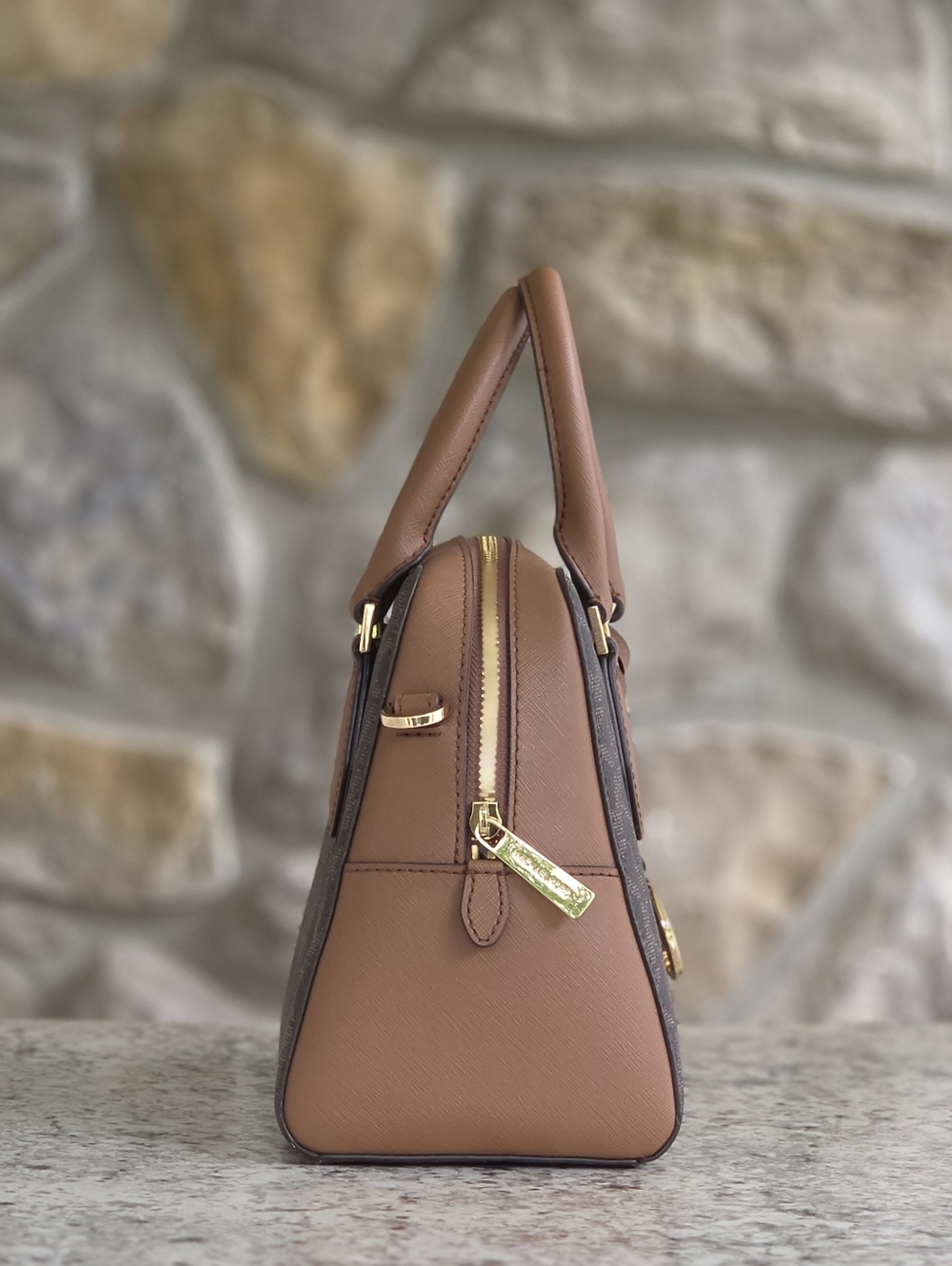 Michael Kors Ayden Logo Medium Brown Satchel - Picture 2 of 8